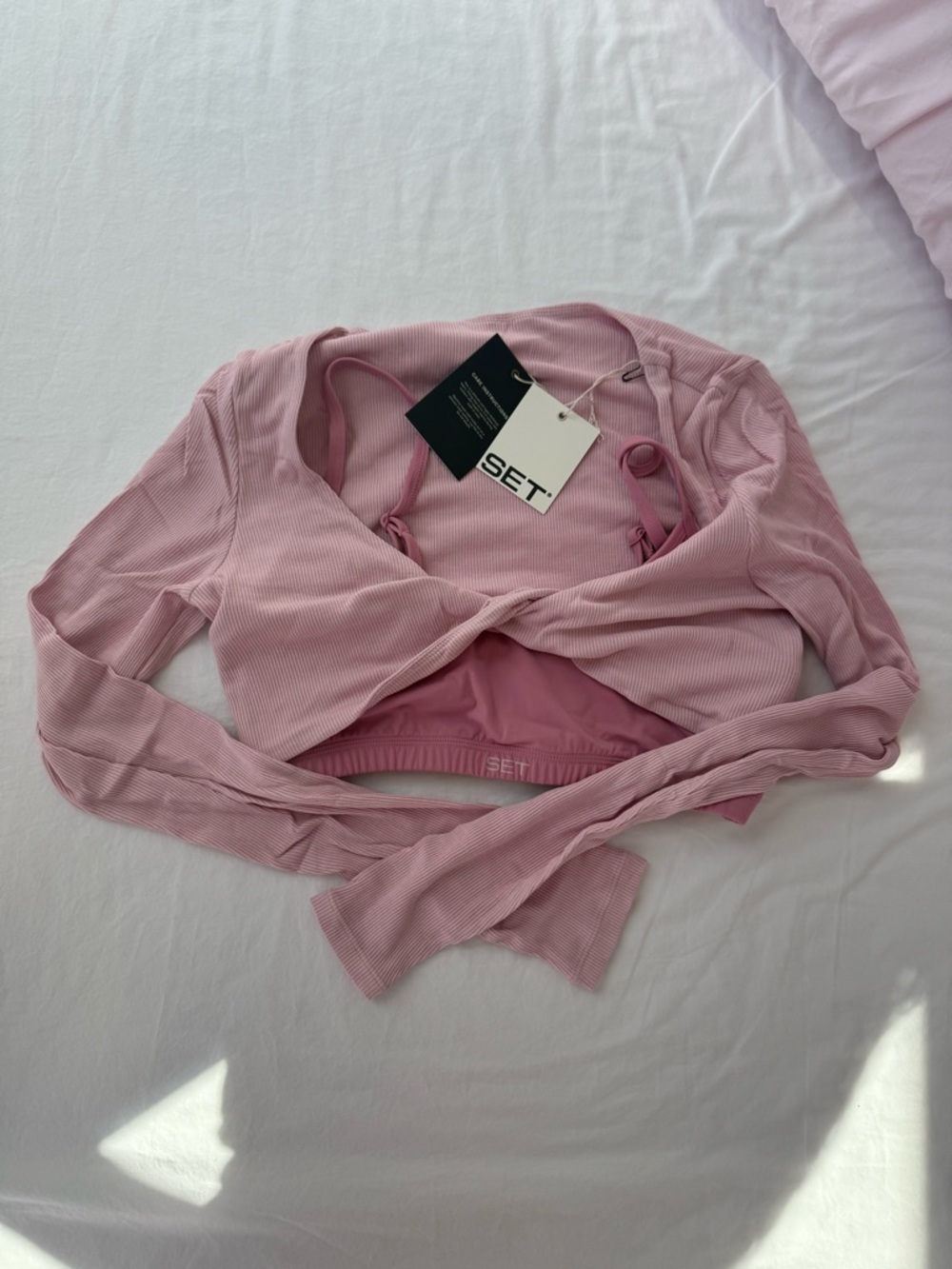 SET Active Breathe Layered Move Bra - Bloom S NWT